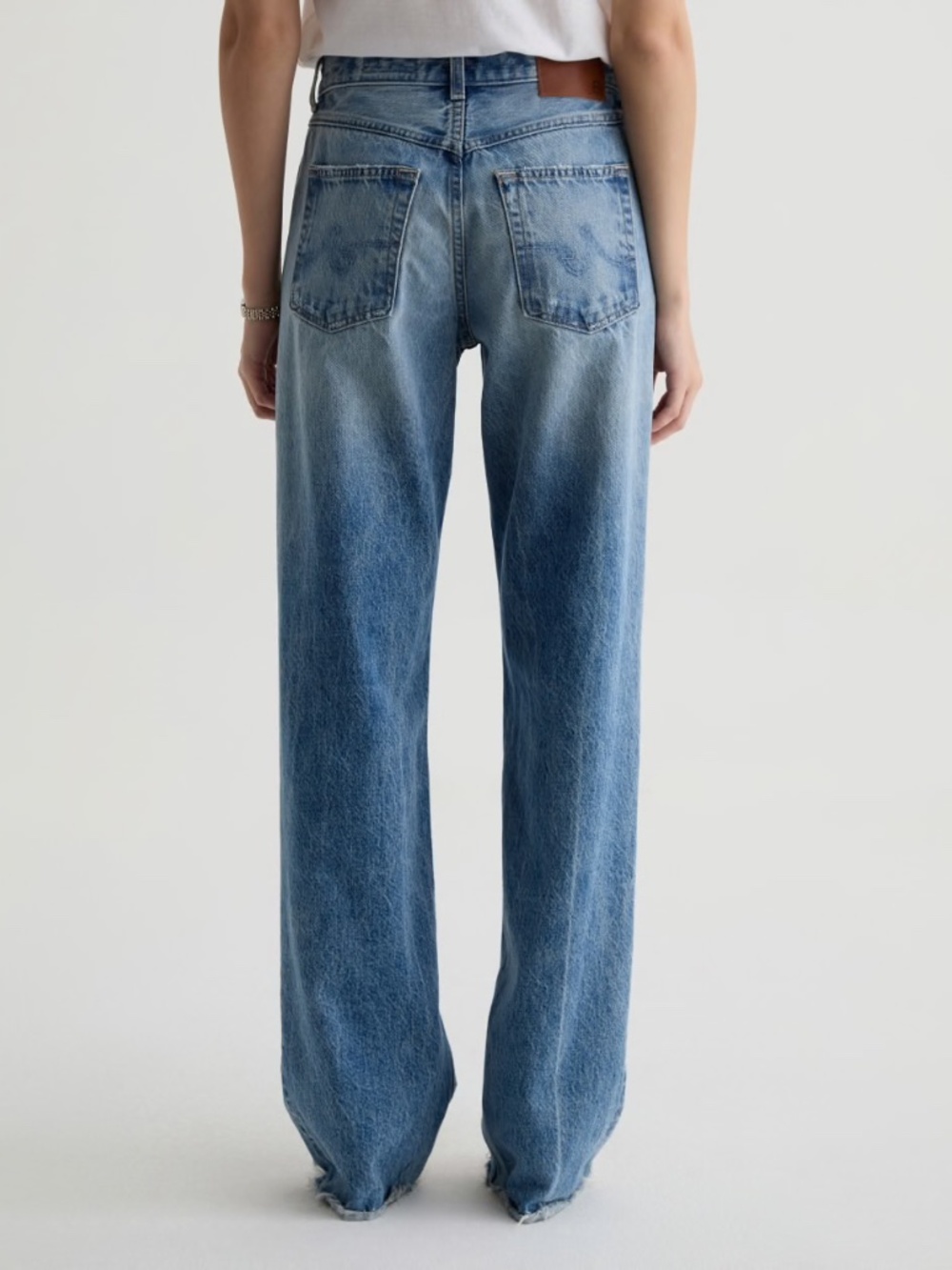 AG Adriano Goldschmied Light Blue Straight Leg Jeans Billie Relaxed High Rise - Picture 3 of 11